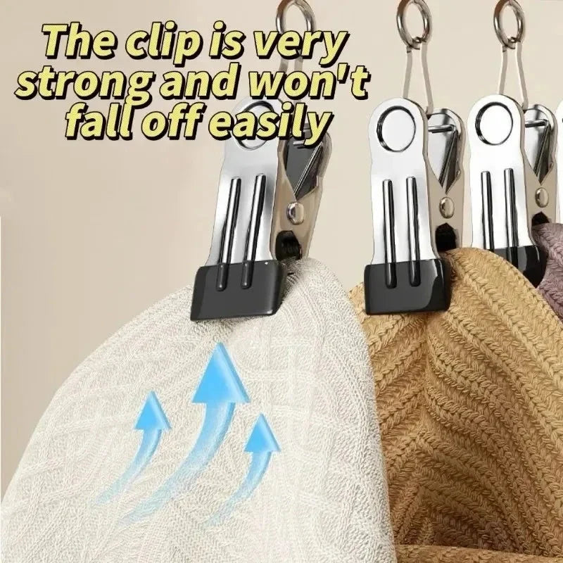 Multi-Clip Clothes Hanger Wooden 12 Clips Space-Saving