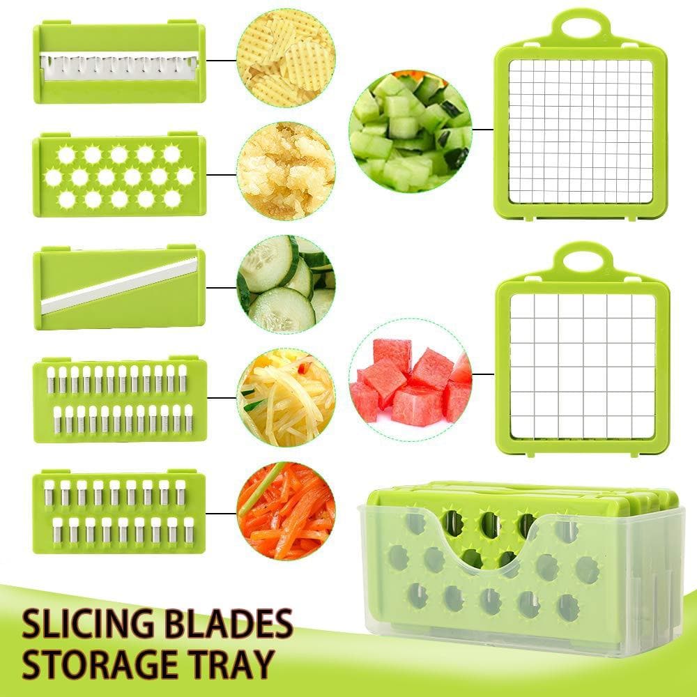 Multi Cutter Seven Stainless Steel Blades Non-Slip Base