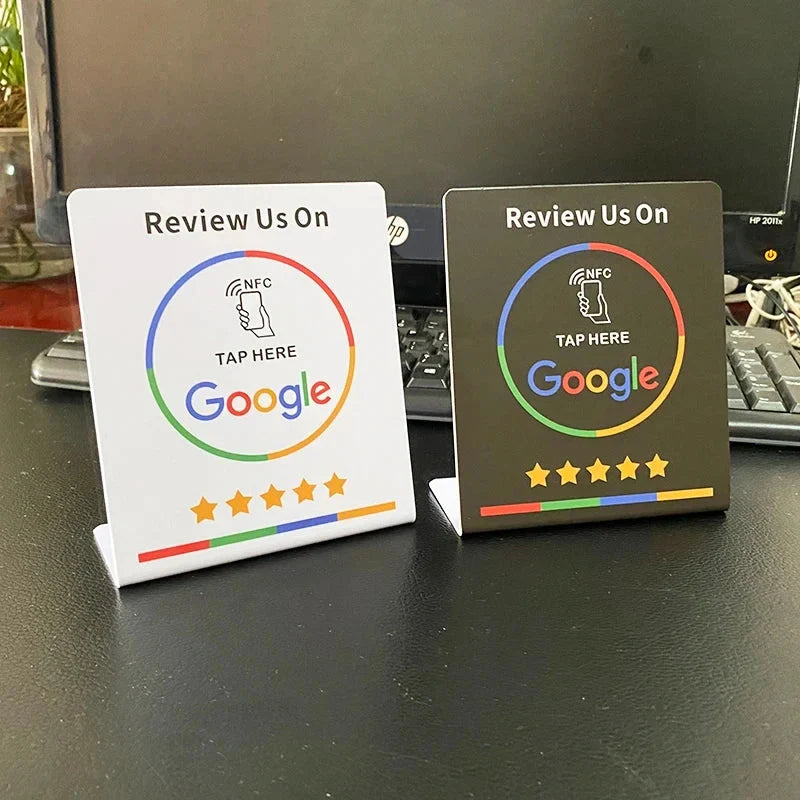 NFC Review Stand Tap-To-Review Counter Display