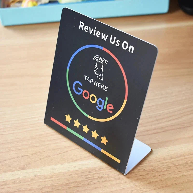 NFC Review Stand Tap-To-Review Counter Display