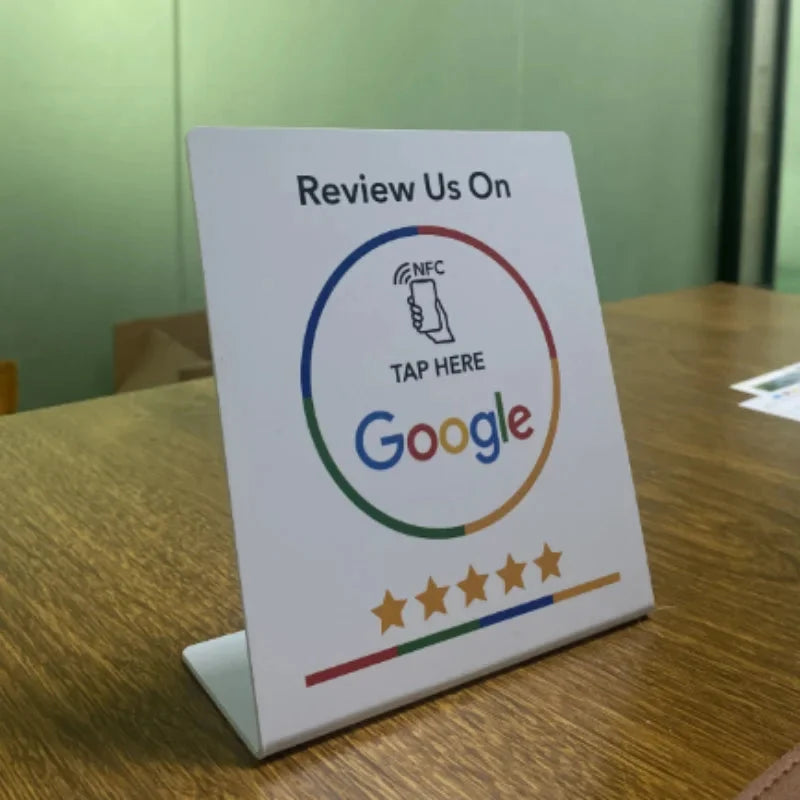 NFC Review Stand Tap-To-Review Counter Display