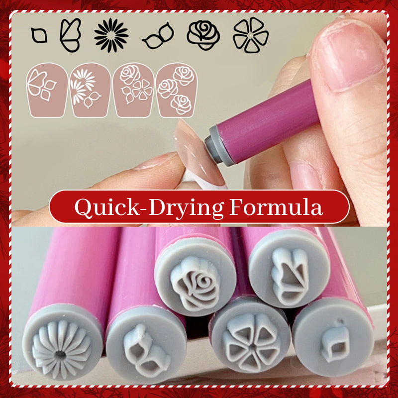 Nail Art Stamp Pen Interchangeable Patterns & One-Press