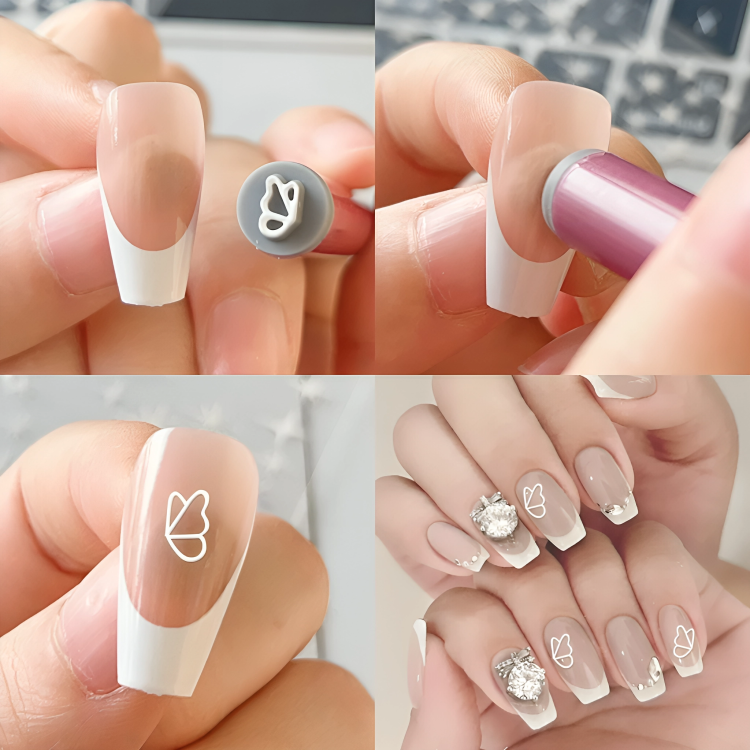 Nail Art Stamp Pen Interchangeable Patterns & One-Press