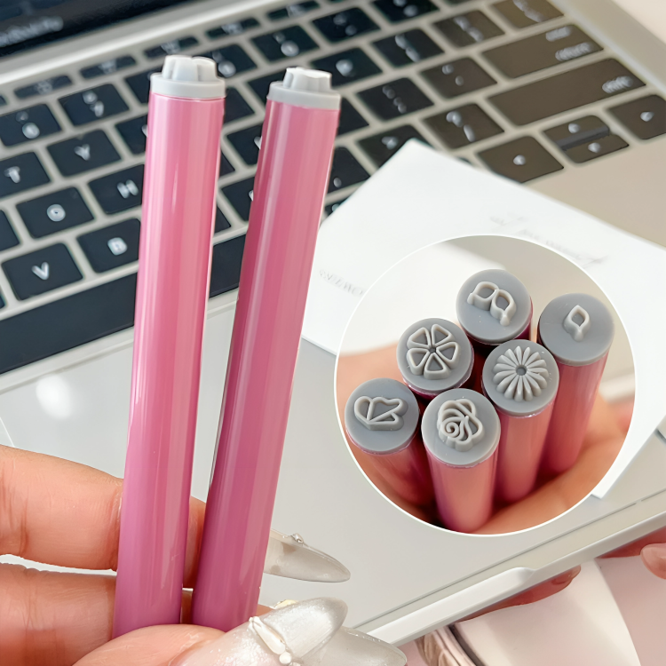 Nail Art Stamp Pen Interchangeable Patterns & One-Press