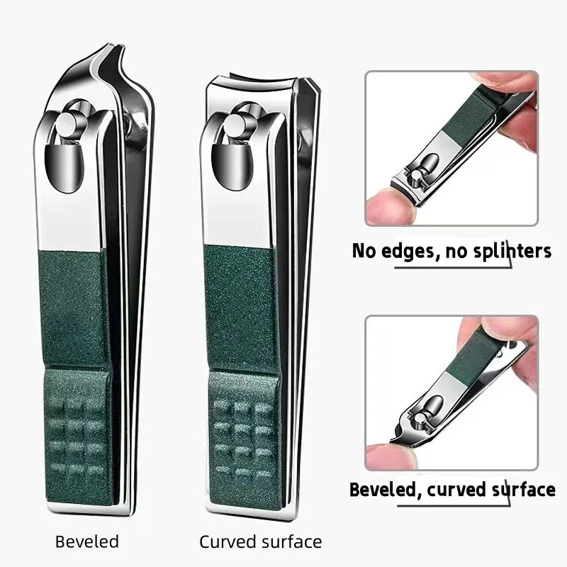 Nail Clipper Set Anti-Splash Stainless Steel Non-Slip Four-Piece