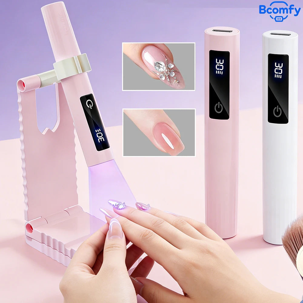 Nail Curing Pen USB Rechargeable 360° Foldable Stand