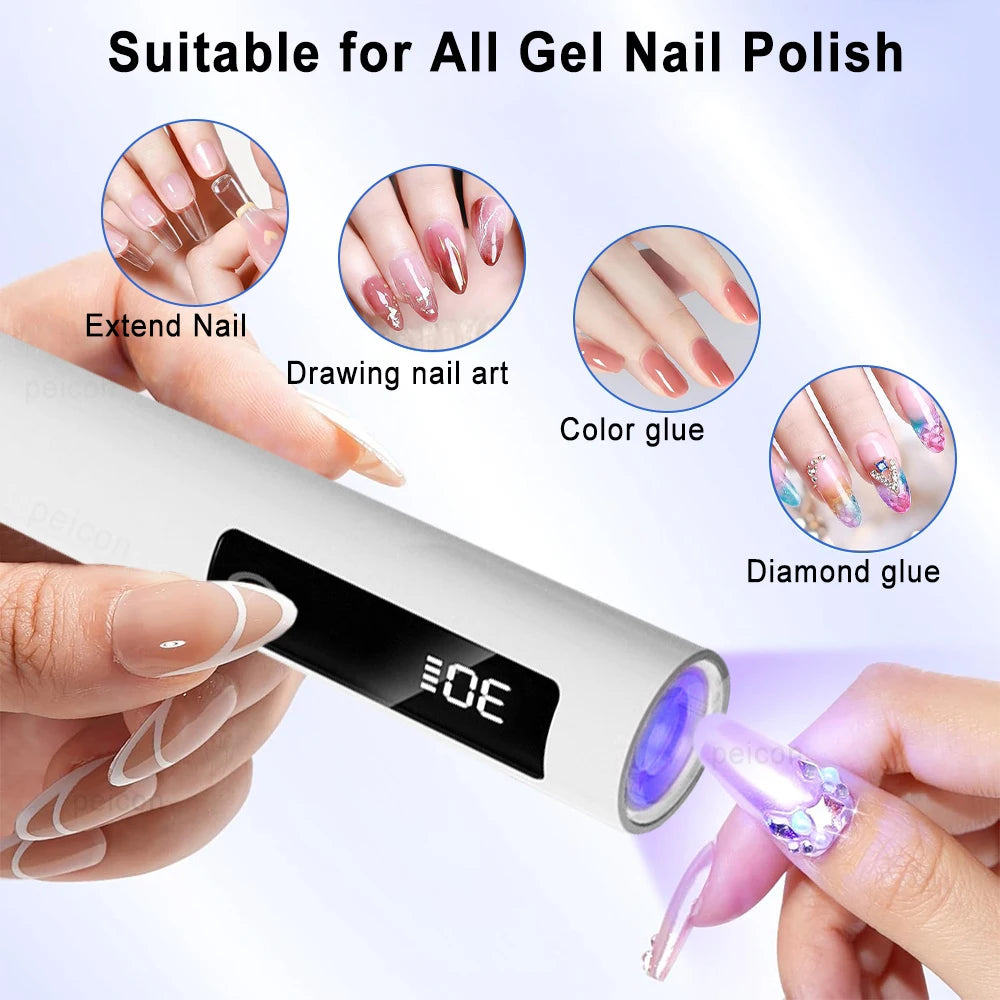 Nail Curing Pen USB Rechargeable 360° Foldable Stand
