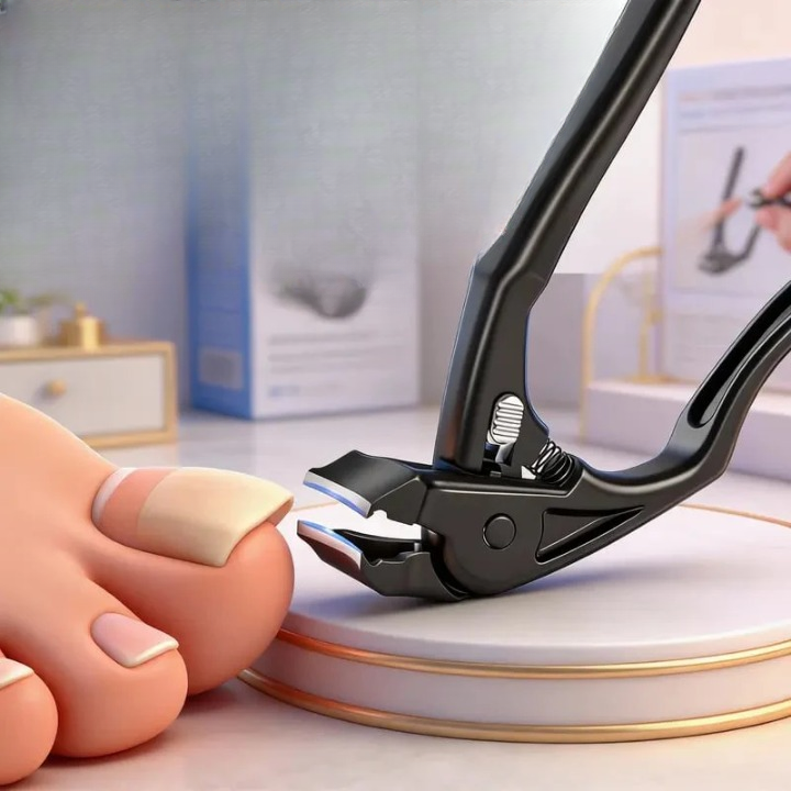 Nail Scissors Curved Stainless Steel Blades Extra-Long Handle