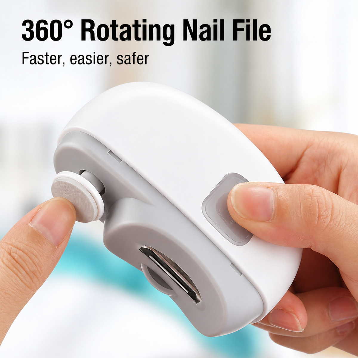 Nail Trimmer 3-In-1 Trim File Polish USB Rechargeable