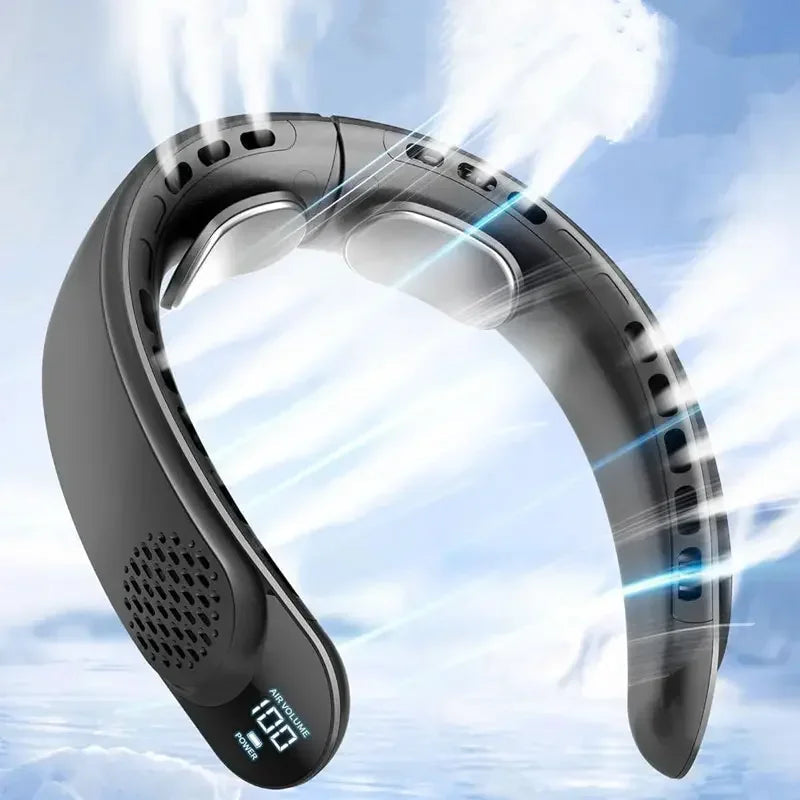 Neck Fan Bladeless 3-Speed LCD Display 4000 mAh Battery