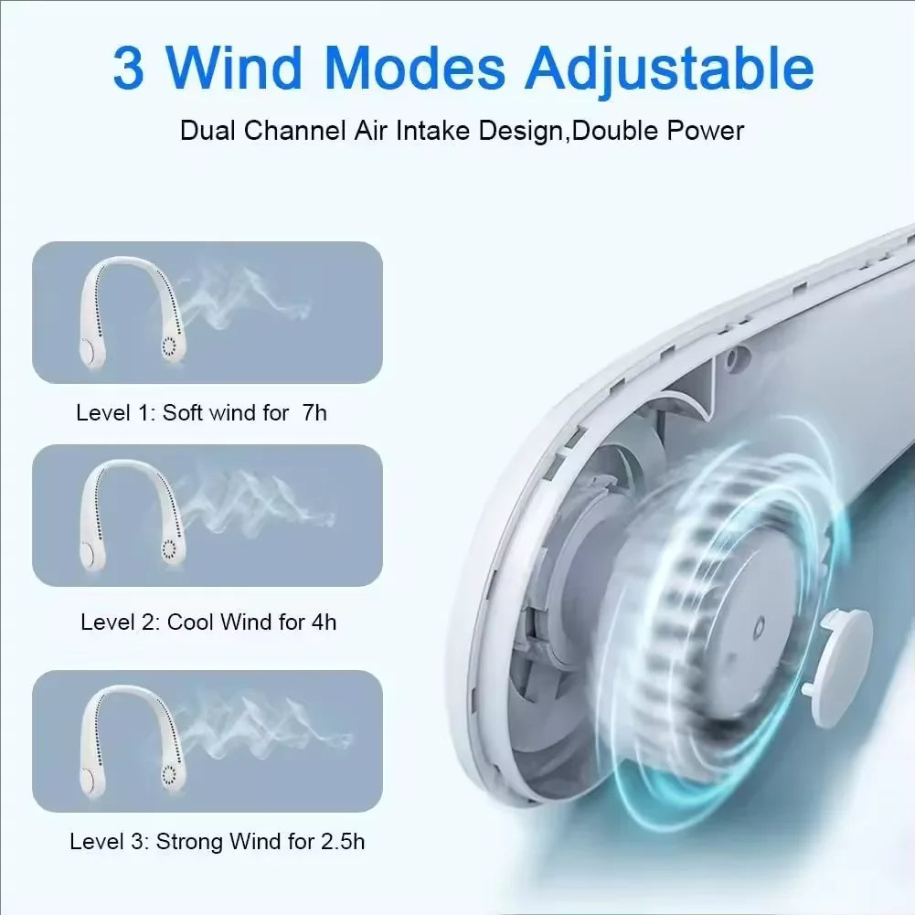 Neck Fan Bladeless USB Rechargeable Lightweight