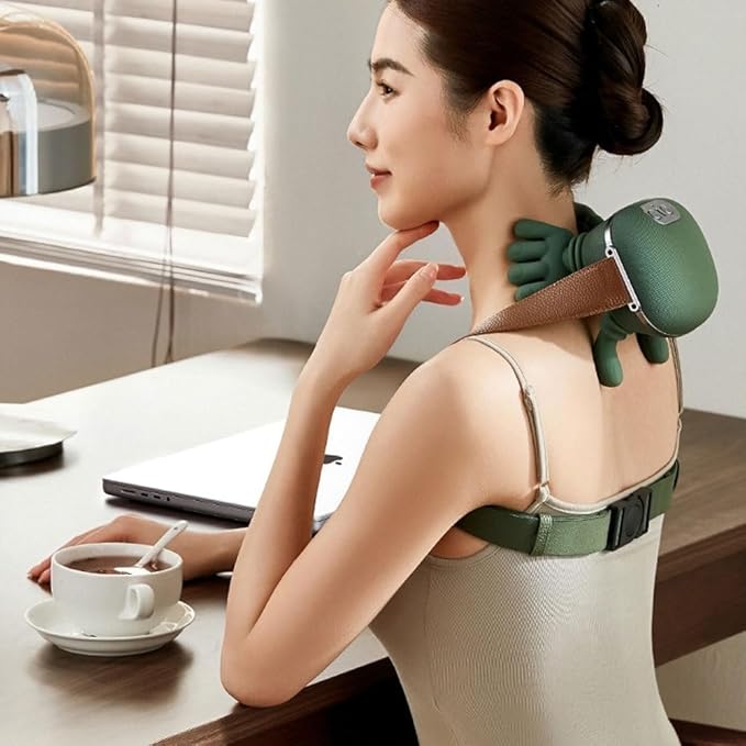 Neck Massager 4D Shiatsu Dual Heating Zones Ergonomic Fit