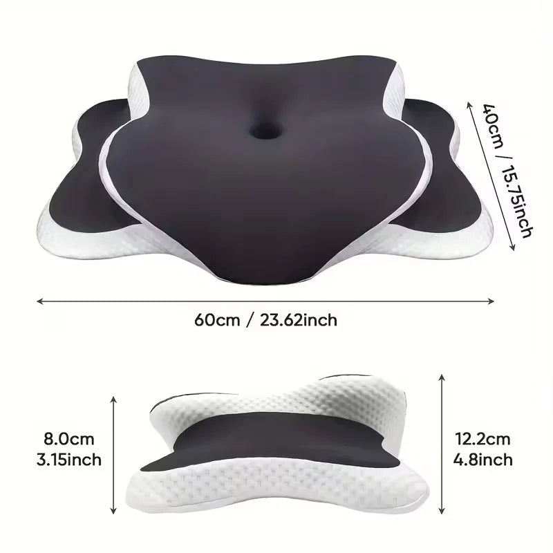 Neck Pillow Memory Foam Butterfly Shape Adjustable Double Height