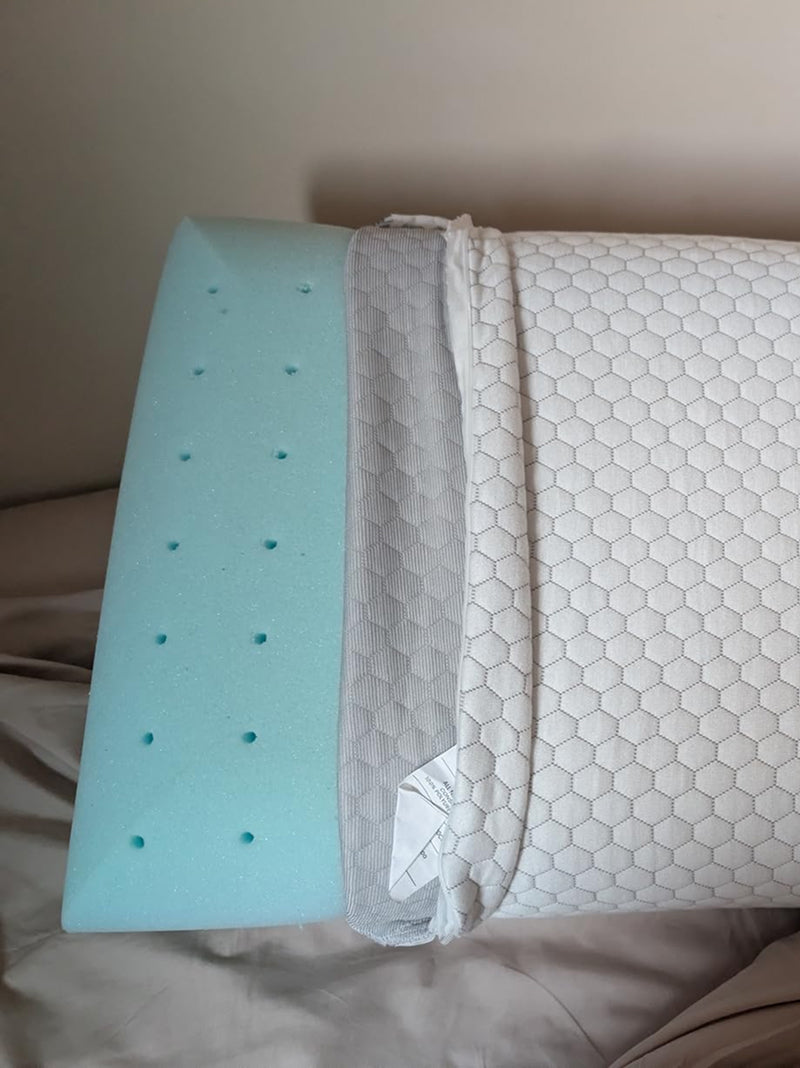 Neck Pillow Memory Foam Cooling Gel Removable Washable Cover