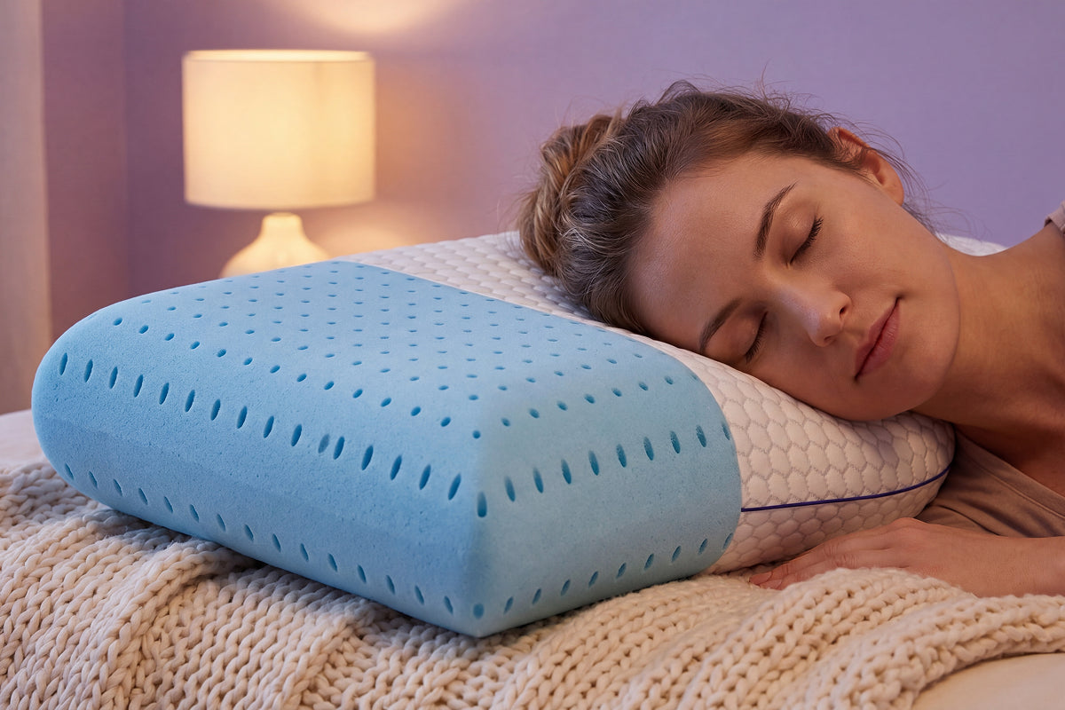 Neck Pillow Memory Foam Cooling Gel Removable Washable Cover