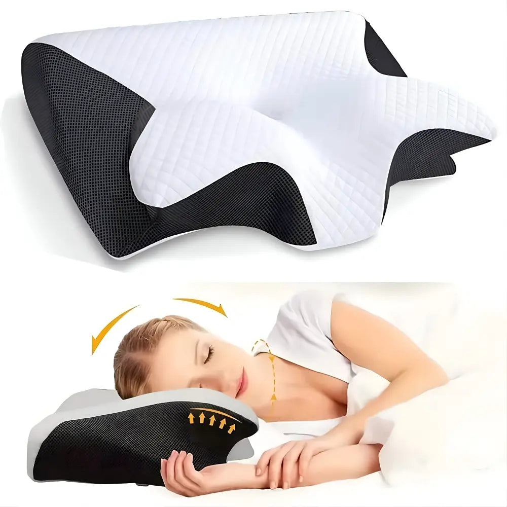 Neck Pillow Orthopedic Butterfly Memory Foam 3D Mesh Cover
