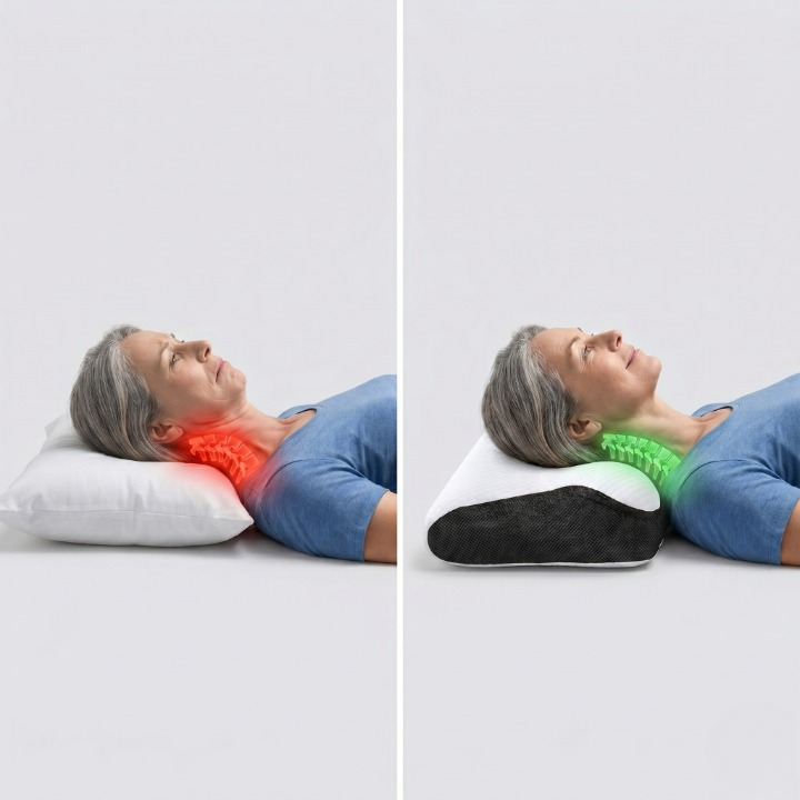 Neck Pillow Orthopedic Butterfly Memory Foam 3D Mesh Cover