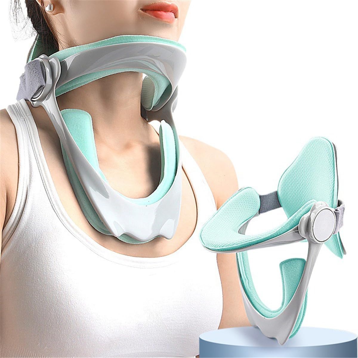 Neck Traction Device Adjustable Air Traction Soft Foam Padding