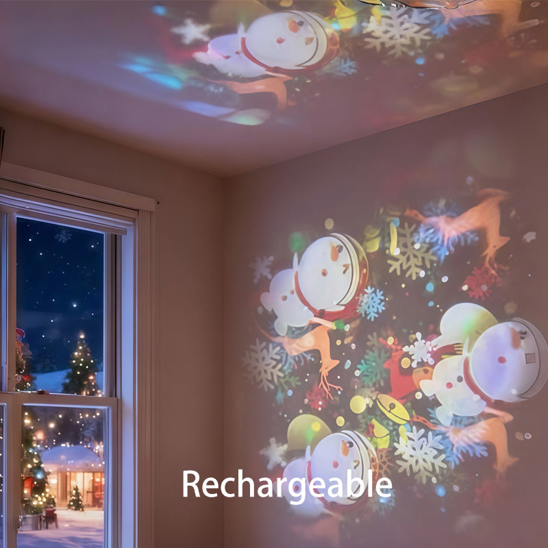 Night Light Projector Rotating Selectable Themes Rechargeable & USB