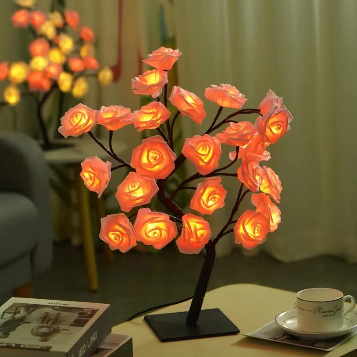Night Light Rose Blossom USB-Powered Warm LED