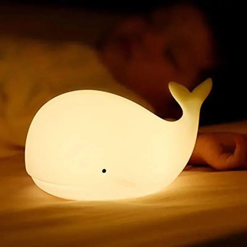 Night Light Whale-Shaped Color-Changing LED Touch Sensor & USB-Powered