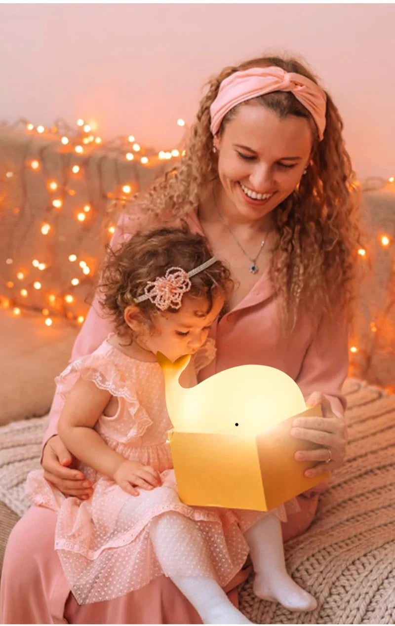 Night Light Whale-Shaped Color-Changing USB Rechargeable