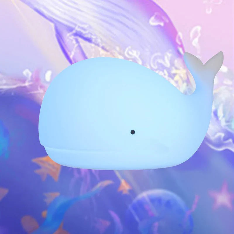 Night Light Whale-Shaped Color-Changing USB Rechargeable