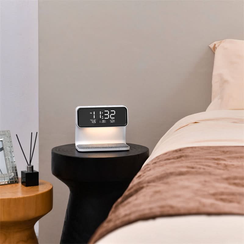 Nightstand Lamp 3-In-1 Wireless Charger & Alarm Clock