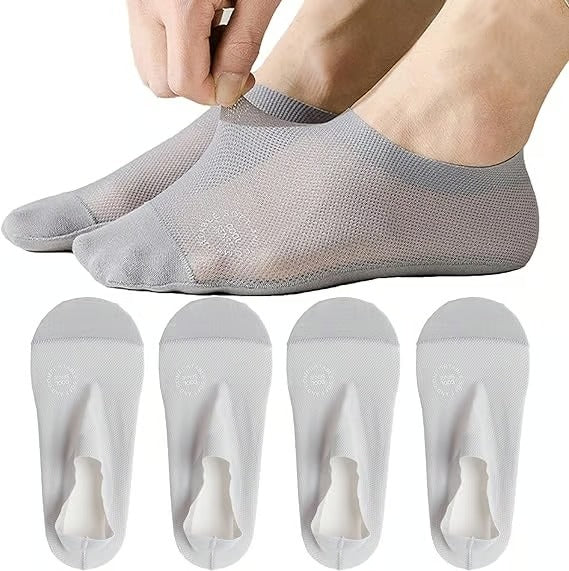 No-Show Socks Breathable Mesh & Anti-Slip 4-Pack