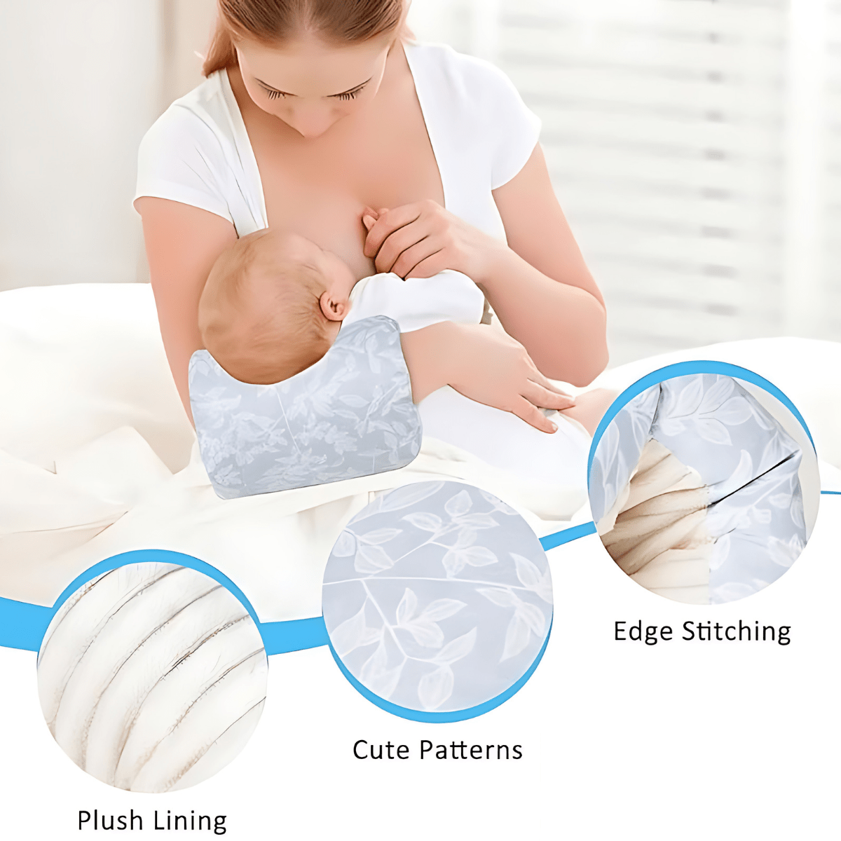 Nursing Pillow Slip-On Armrest 2-Pack Cotton