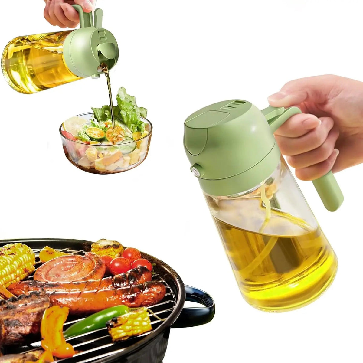 Oil Dispenser Glass 470 mL Spray & Pour