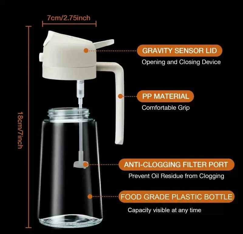 Oil Sprayer Adjustable Nozzle Fine Mist & Targeted Stream 500ml
