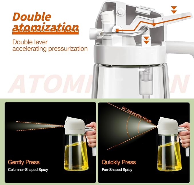 Oil Sprayer Adjustable Nozzle Fine Mist & Targeted Stream 500ml