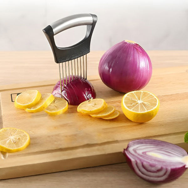 Onion Holder Stainless Steel Spikes Non-Slip Handle