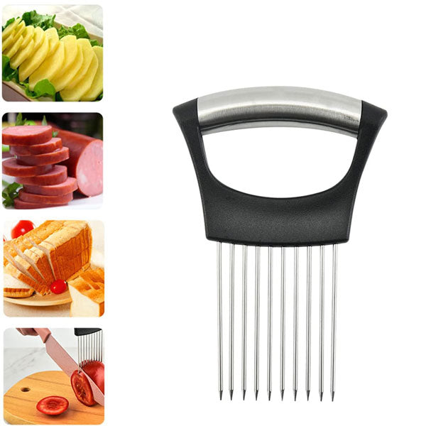 Onion Holder Stainless Steel Spikes Non-Slip Handle