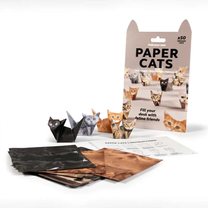 Origami Kit 50 Pre-Printed Animals FSC-Certified Paper Beginner-Friendly