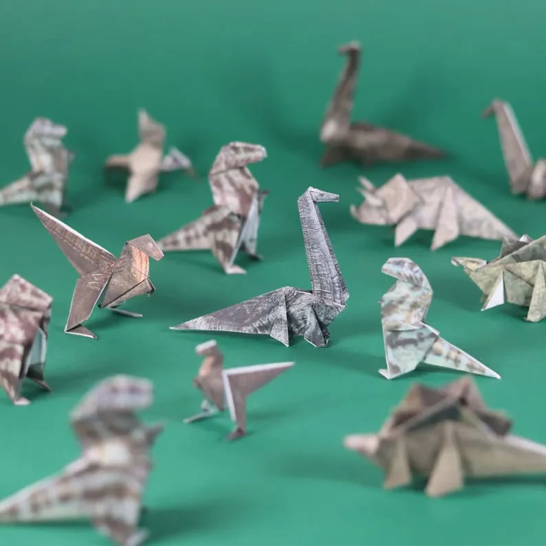 Origami Kit 50 Pre-Printed Animals FSC-Certified Paper Beginner-Friendly