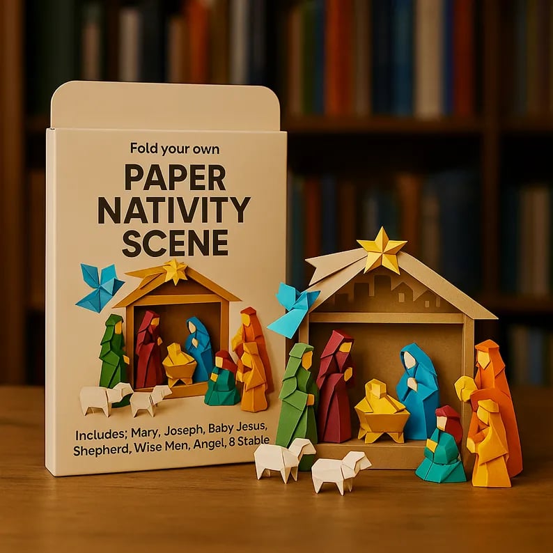 Origami Kit 50 Pre-Printed Animals FSC-Certified Paper Beginner-Friendly