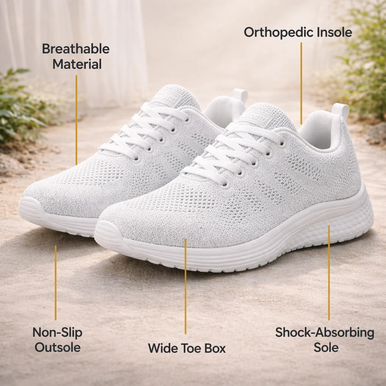Orthopedic Shoes Gel Core Cushioning & Arch Support