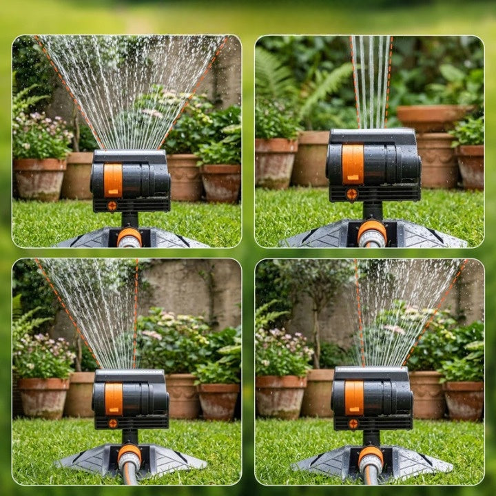 Oscillating Lawn Sprinkler 16 Nozzles Double Filter