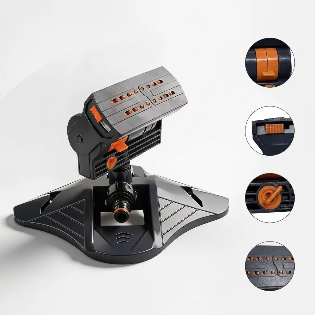 Oscillating Lawn Sprinkler 16 Nozzles Double Filter