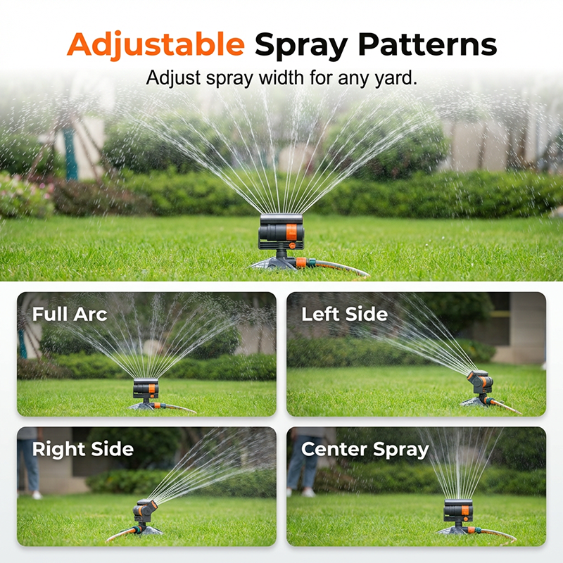 Oscillating Lawn Sprinkler Adjustable Spray Width & Weighted Base