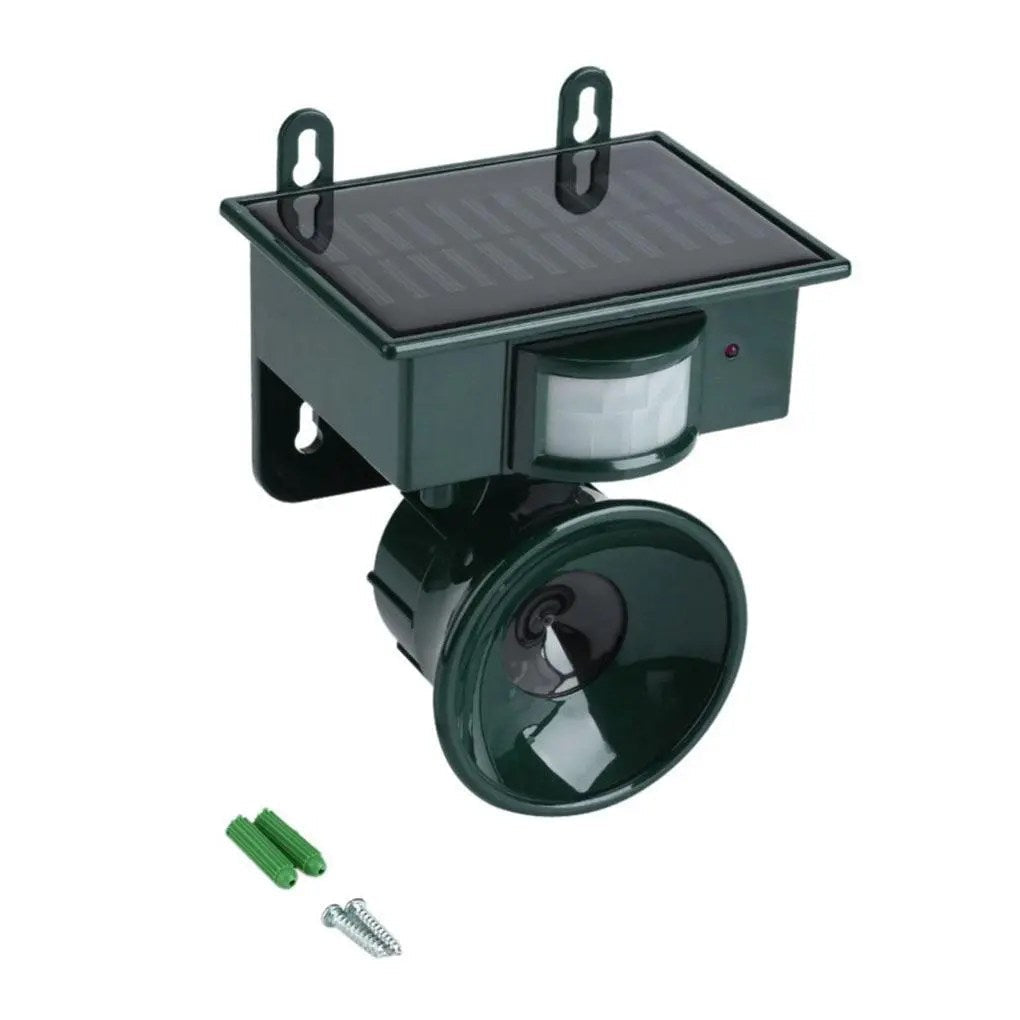 Outdoor Bird Repellent Motion-Activated Solar Ultrasonic & Acoustic