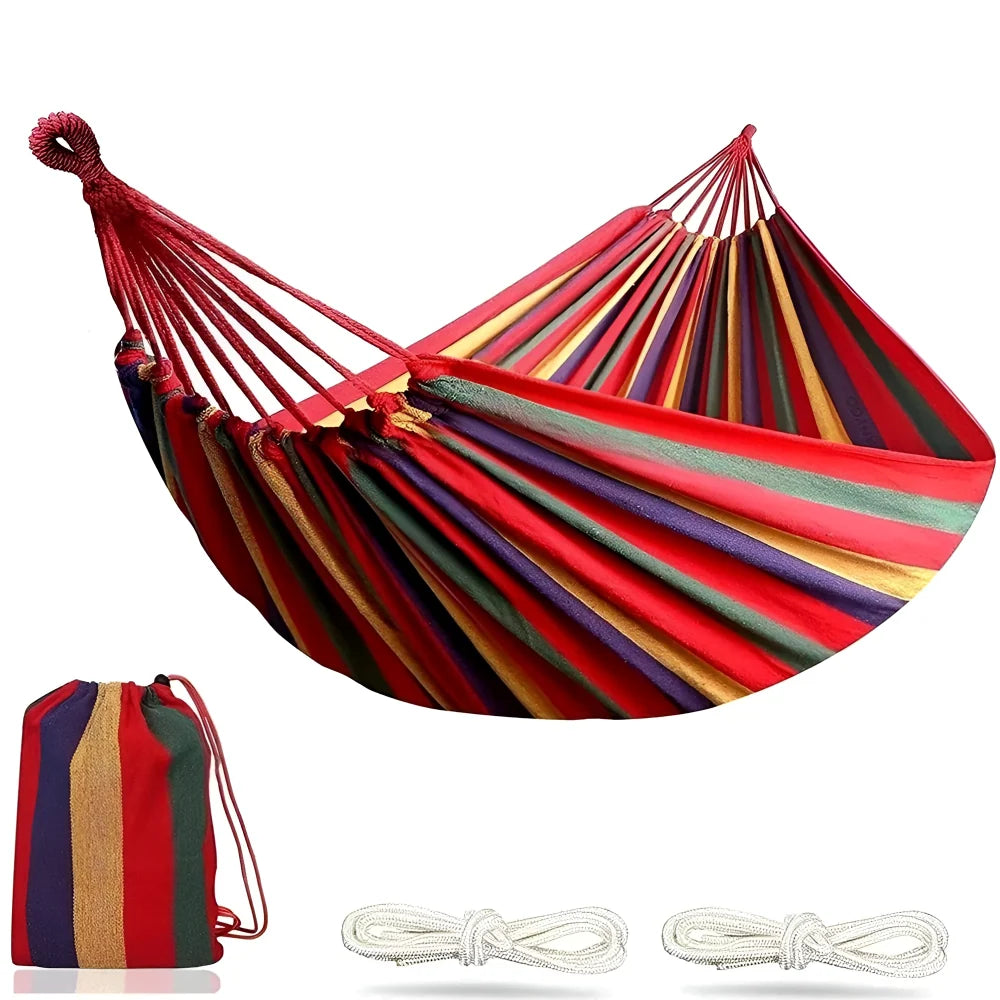 Outdoor Hammock Breathable Cotton Polyester Ropes & Carry Bag