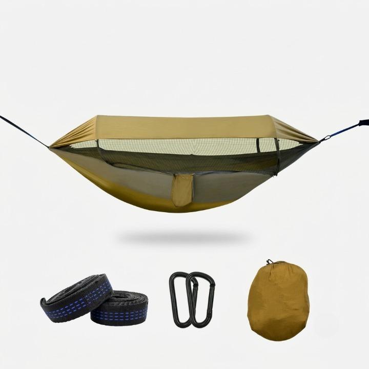 Outdoor Hammock Durable Nylon With Mosquito Net & Sunshade