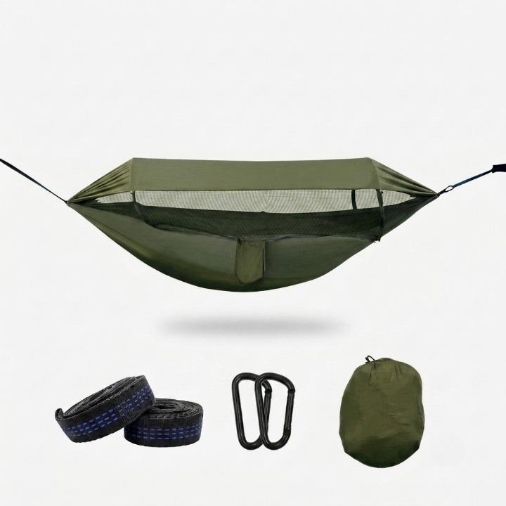 Outdoor Hammock Durable Nylon With Mosquito Net & Sunshade