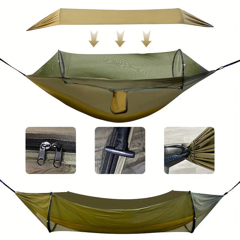 Outdoor Hammock Integrated Mosquito Net & Sunshade Nylon