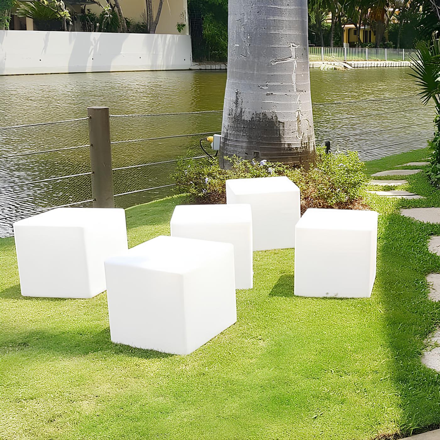 Outdoor LED Cube Light Weatherproof USB-C & Solar