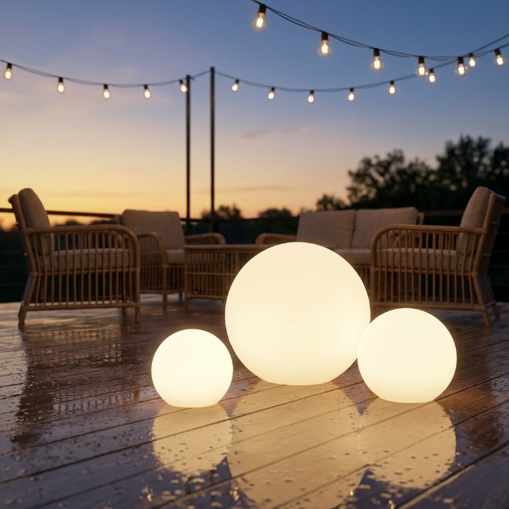 Outdoor LED Globe Light Color-Changing Remote & USB Rechargeable