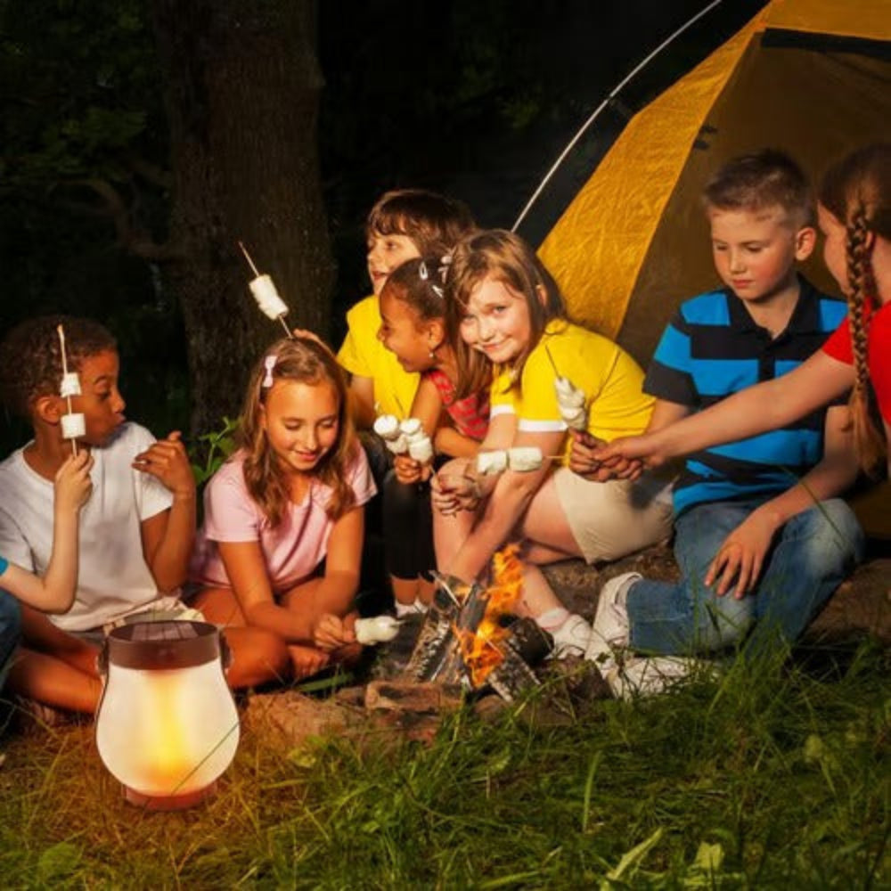 Outdoor Lantern Flickering Flame Solar & USB Rechargeable